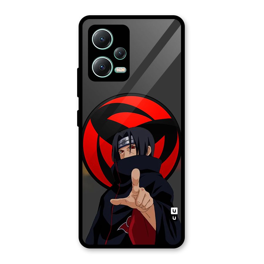 Itachi Uchiha With sharingan Glass Back Case for Redmi Note 12 5G