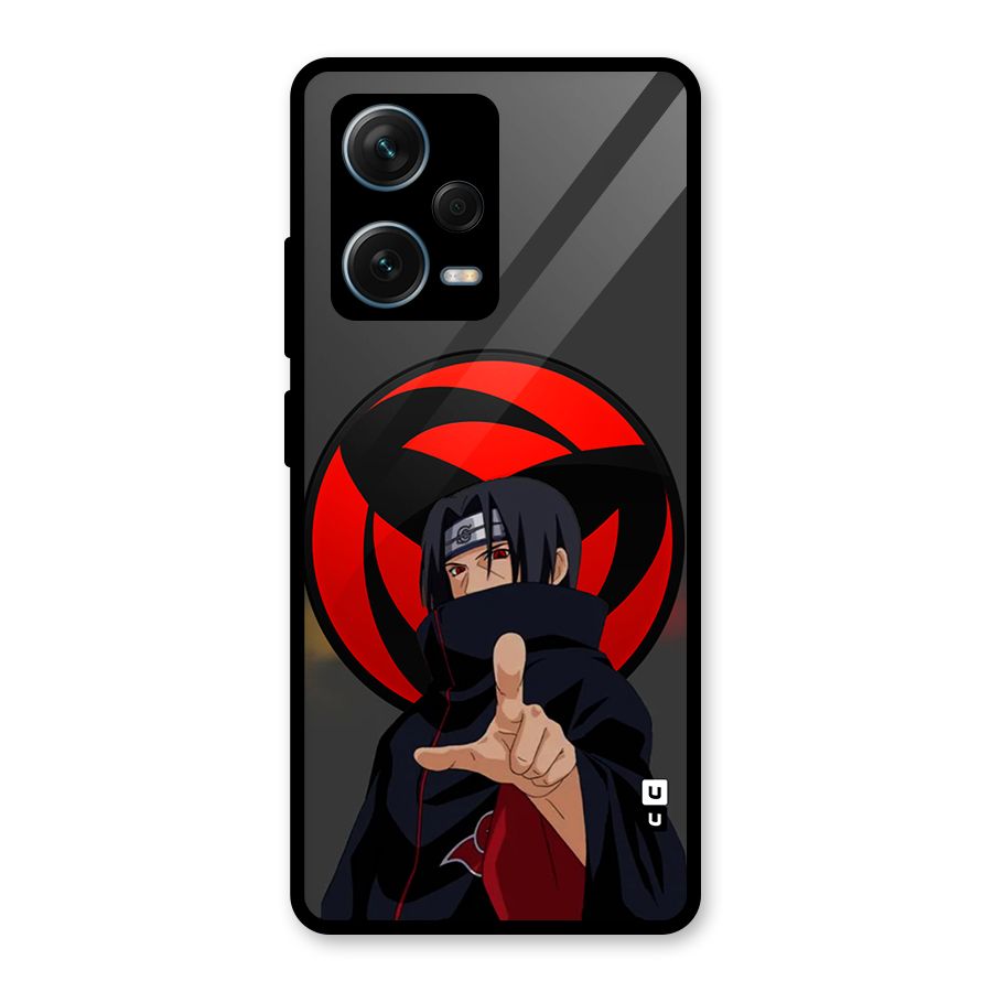 Itachi Uchiha With sharingan Glass Back Case for Redmi Note 12 Pro Plus 5G