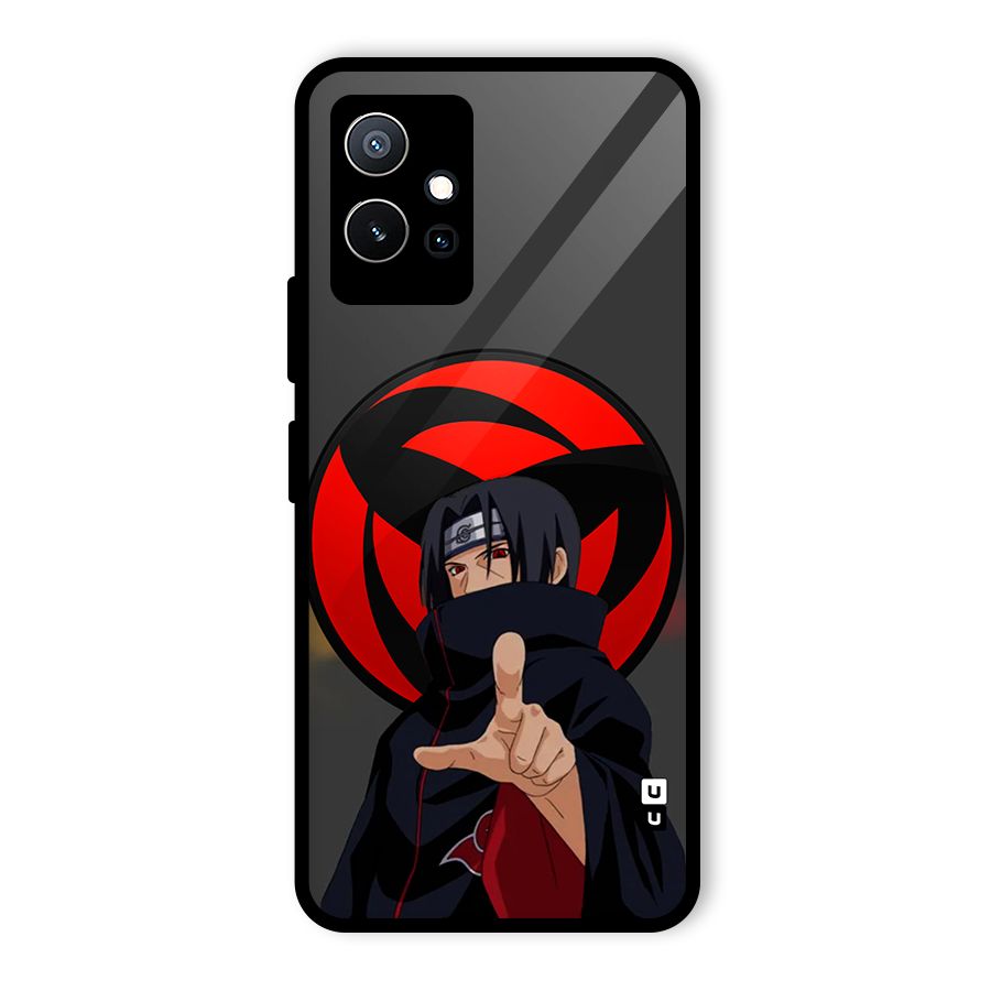 Itachi Uchiha With sharingan Glass Back Case for Vivo T1 5G