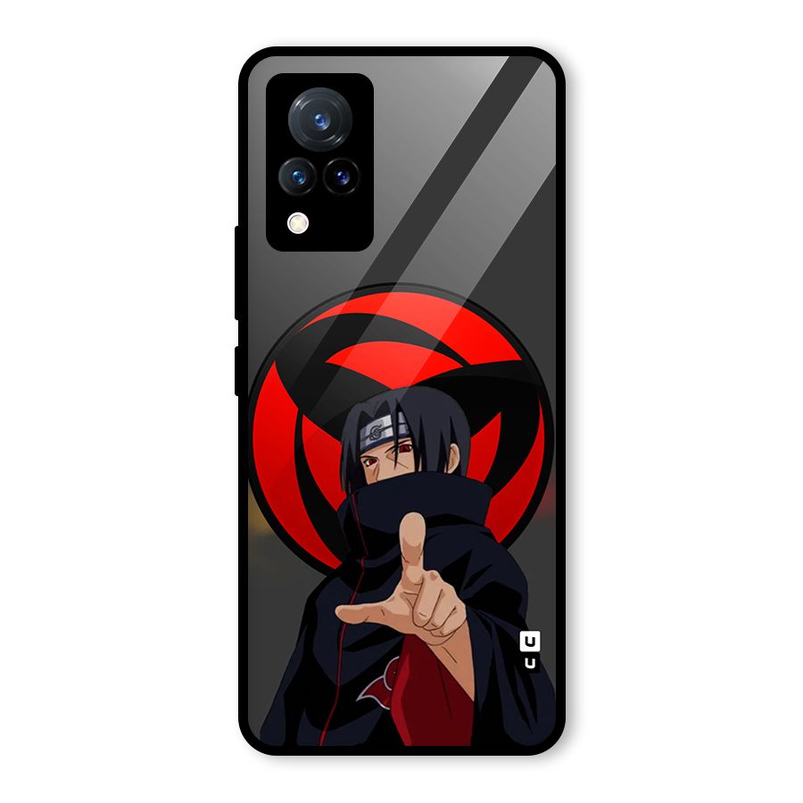 Itachi Uchiha With sharingan Glass Back Case for Vivo V21 5G