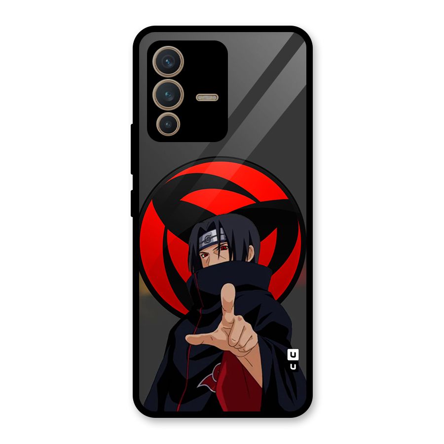 Itachi Uchiha With sharingan Glass Back Case for Vivo V23 5G