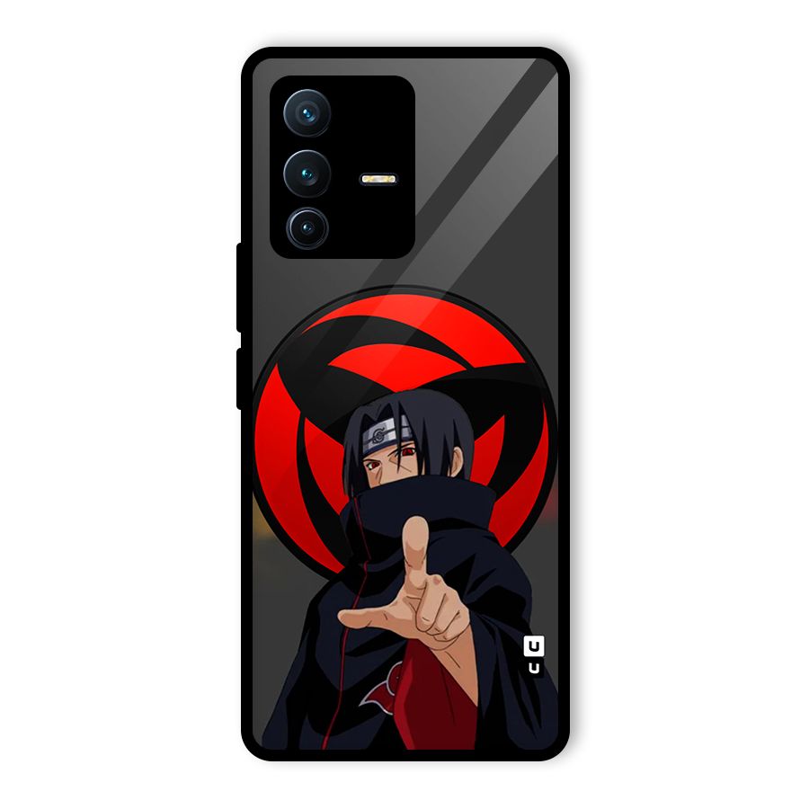 Itachi Uchiha With sharingan Glass Back Case for Vivo V23 Pro