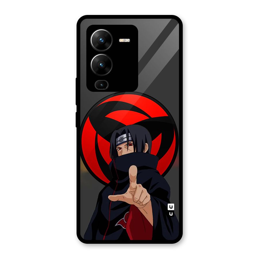 Itachi Uchiha With sharingan Glass Back Case for Vivo V25 Pro
