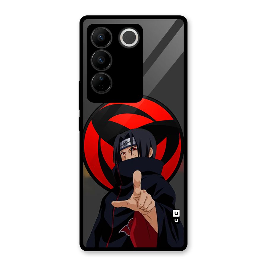Itachi Uchiha With sharingan Glass Back Case for Vivo V27 Pro