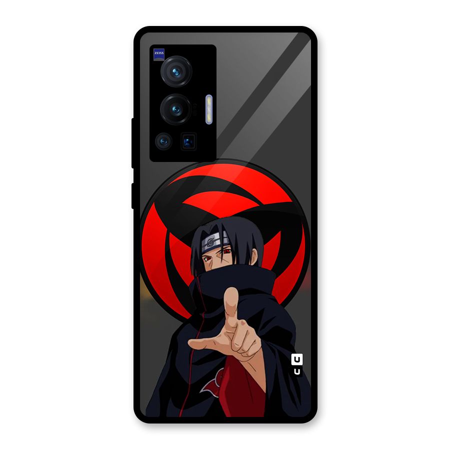 Itachi Uchiha With sharingan Glass Back Case for Vivo X70 Pro