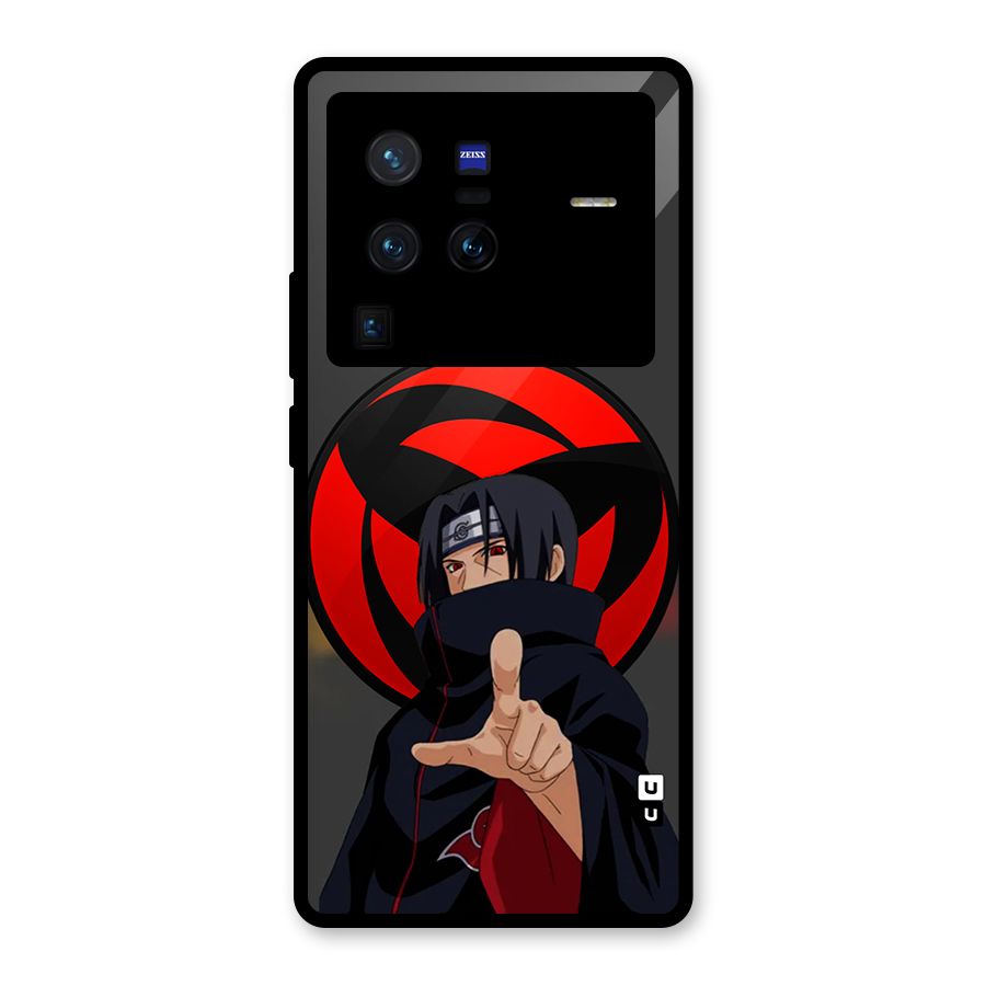 Itachi Uchiha With sharingan Glass Back Case for Vivo X80 Pro