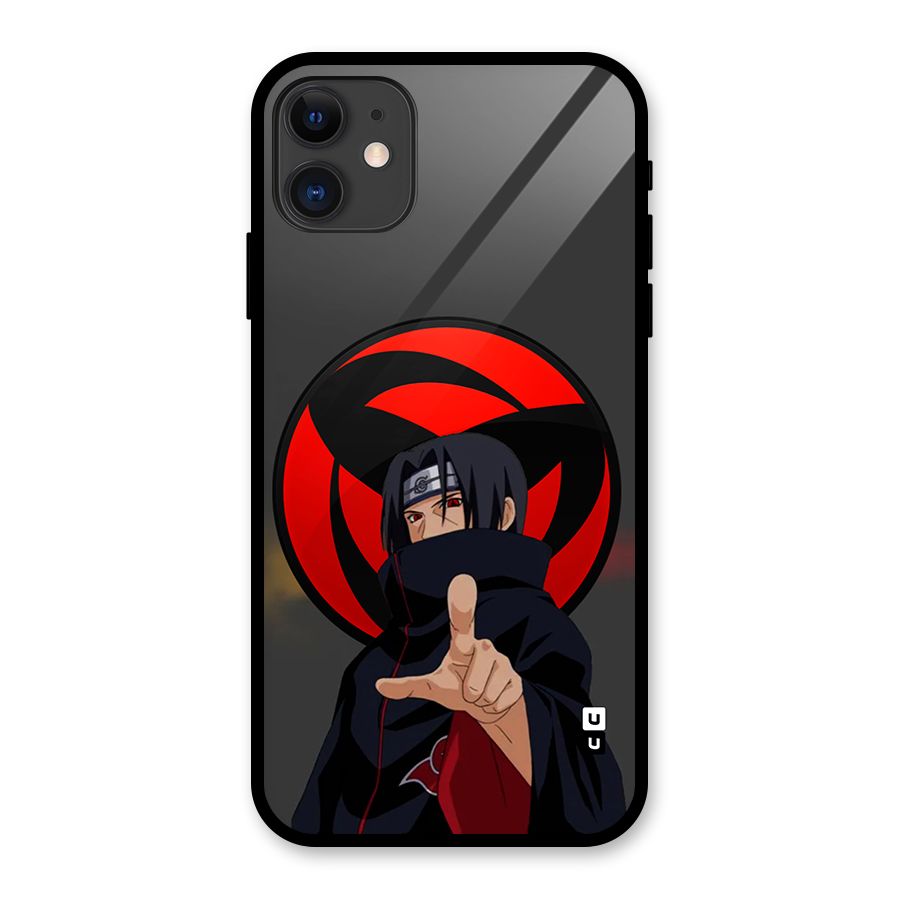 Itachi Uchiha With sharingan Glass Back Case for iPhone 11