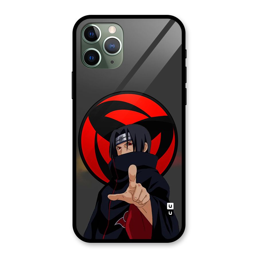 Itachi Uchiha With sharingan Glass Back Case for iPhone 11 Pro