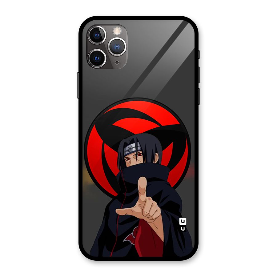 Itachi Uchiha With sharingan Glass Back Case for iPhone 11 Pro Max