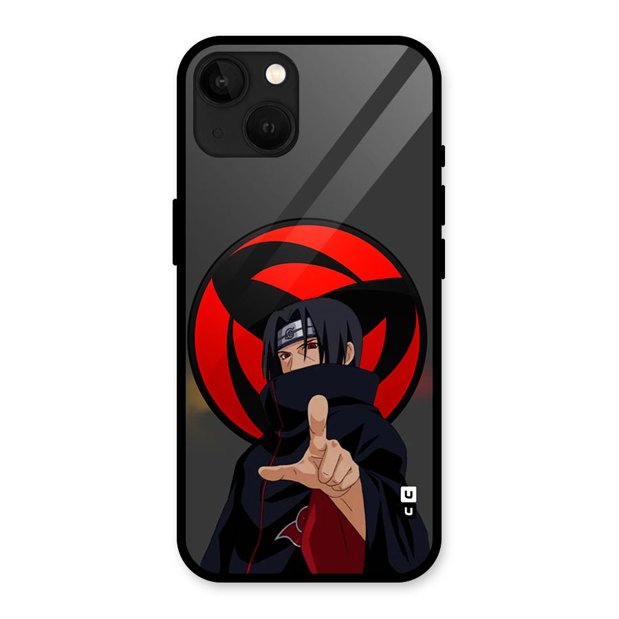 Itachi Uchiha With sharingan Glass Back Case for iPhone 13