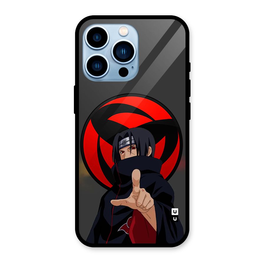 Itachi Uchiha With sharingan Glass Back Case for iPhone 13 Pro