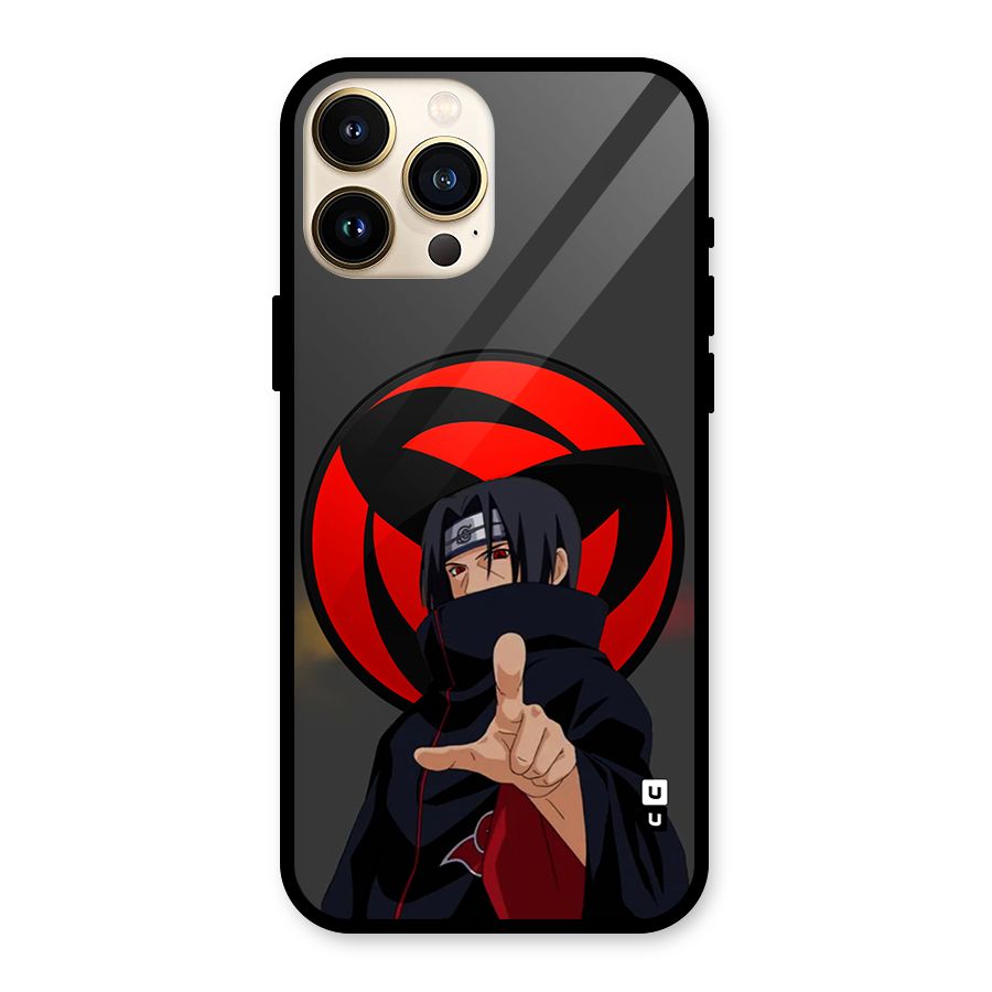 Itachi Uchiha With sharingan Glass Back Case for iPhone 13 Pro Max