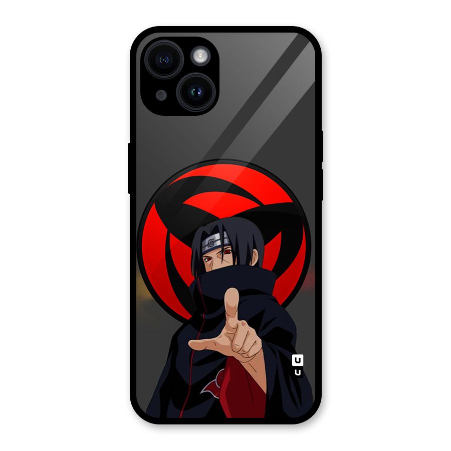 Itachi Uchiha With sharingan Glass Back Case for iPhone 14