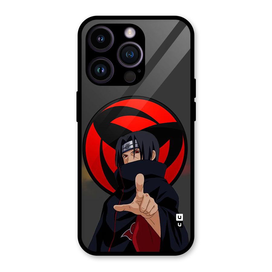 Itachi Uchiha With sharingan Glass Back Case for iPhone 14 Pro