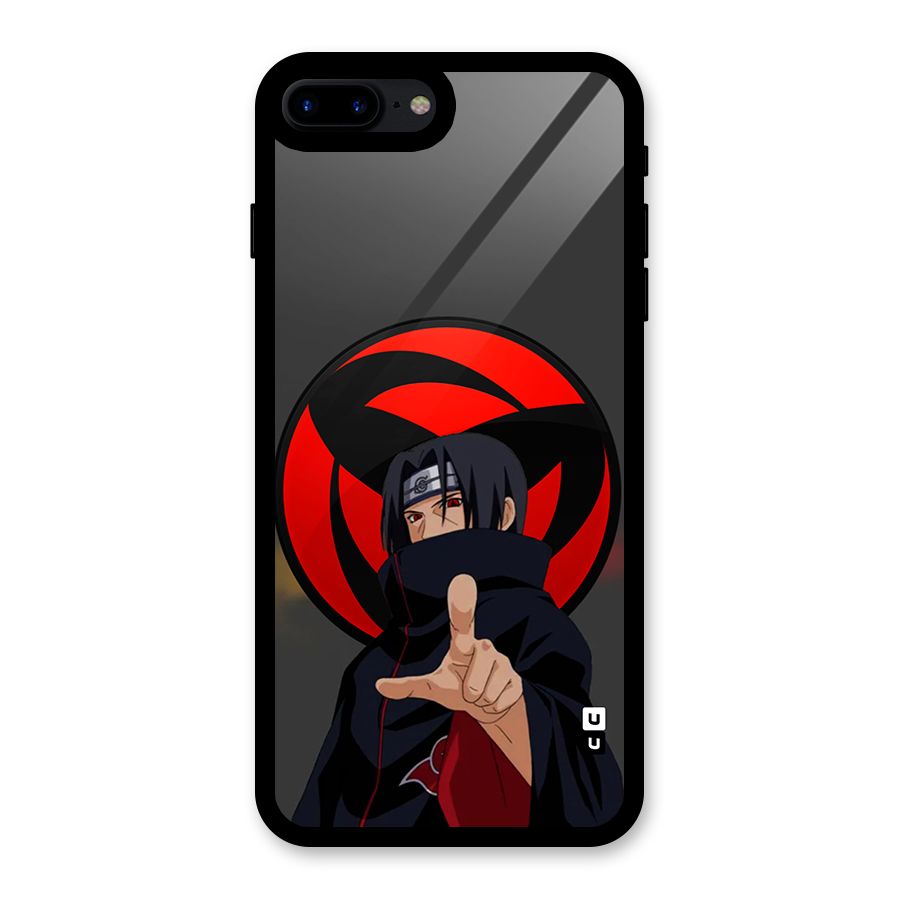 Itachi Uchiha With sharingan Glass Back Case for iPhone 8 Plus