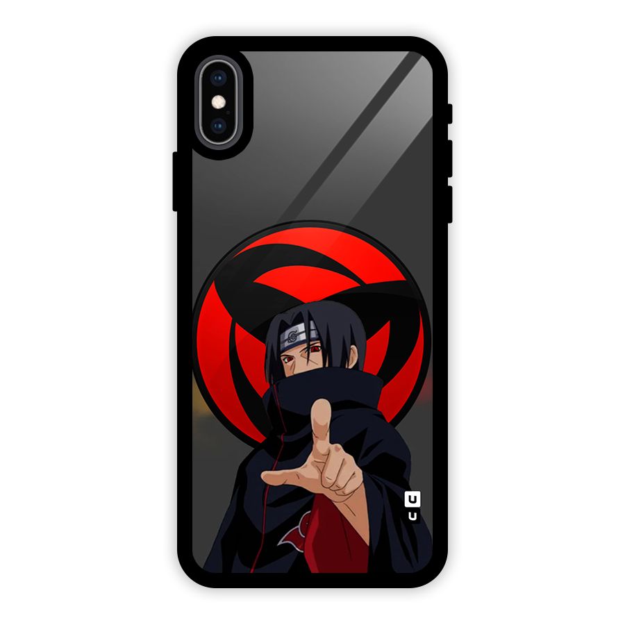 Itachi Uchiha With sharingan Glass Back Case for iPhone XS Max