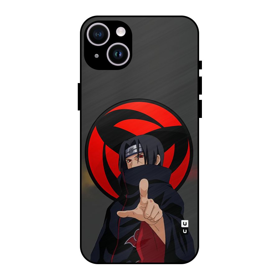 Itachi Uchiha With sharingan Metal Back Case for iPhone 14 Plus
