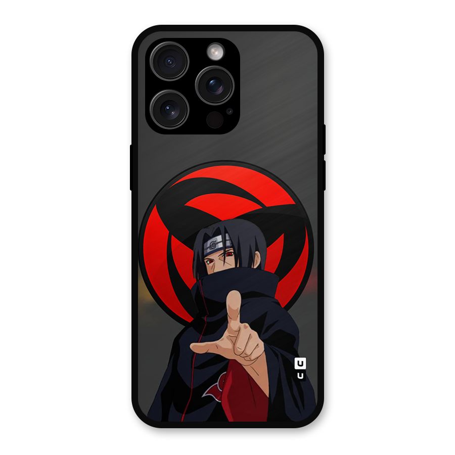 Itachi Uchiha With sharingan Metal Back Case for iPhone 15 Pro Max