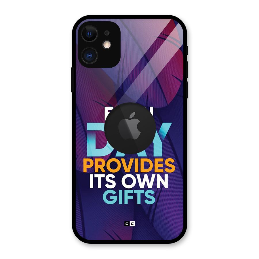 Its Own Gifts Glass Back Case for iPhone 11 Logo Cut