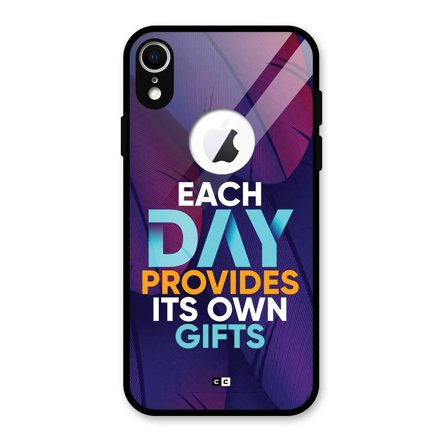 Its Own Gifts Glass Back Case for iPhone XR Logo Cut