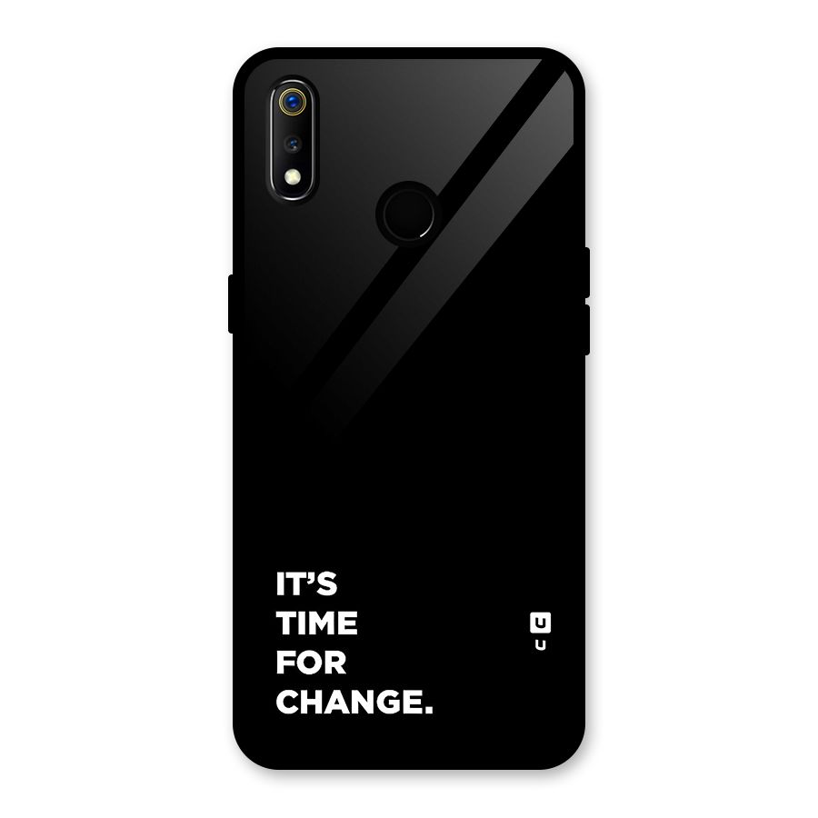 Its Time For Change Glass Back Case for Realme 3
