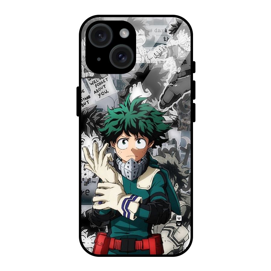 Izuku Midoriya Glass Back Case for iPhone 15