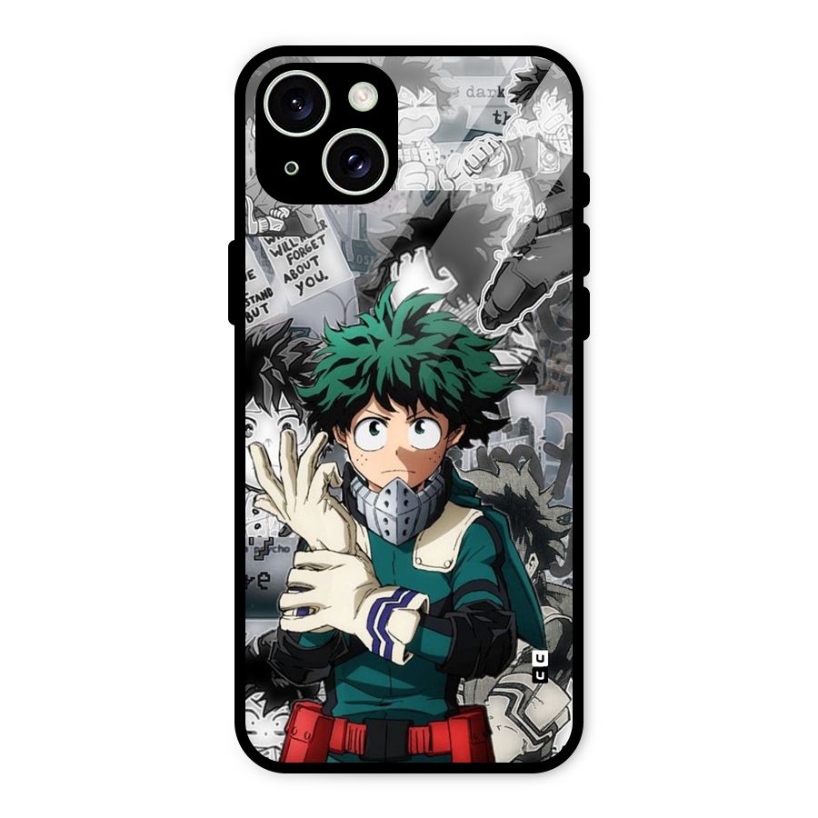 Izuku Midoriya Glass Back Case for iPhone 15 Plus