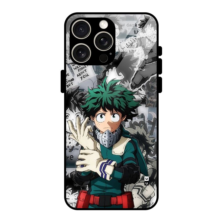 Izuku Midoriya Glass Back Case for iPhone 15 Pro Max
