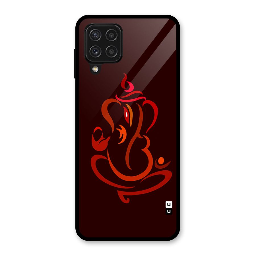 Jai Ganesha Glass Back Case for Galaxy A22 4G