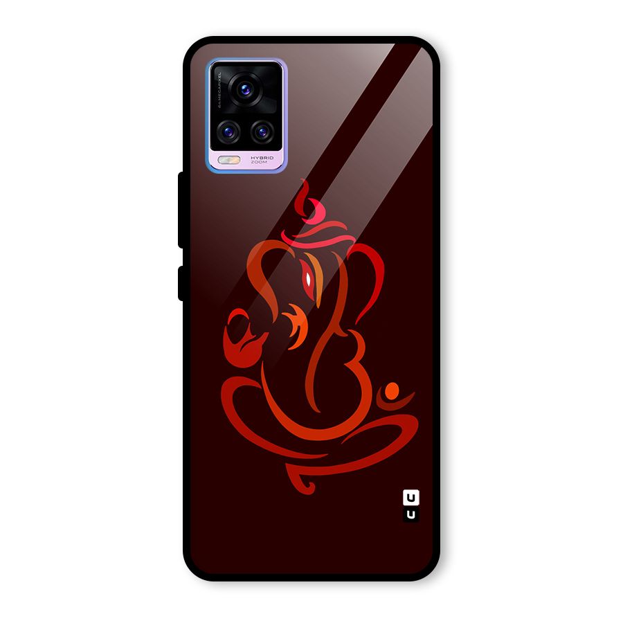 Jai Ganesha Glass Back Case for Vivo V20 Pro