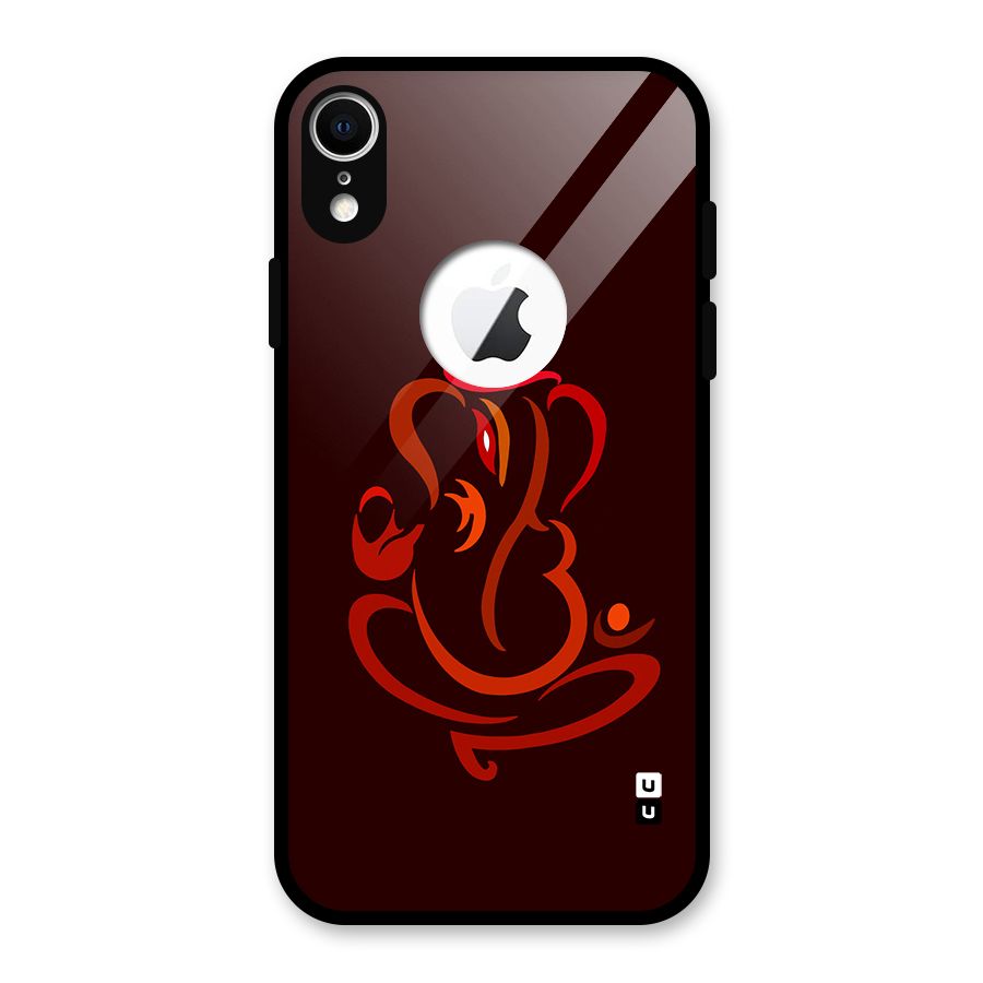 Jai Ganesha Glass Back Case for iPhone XR Logo Cut