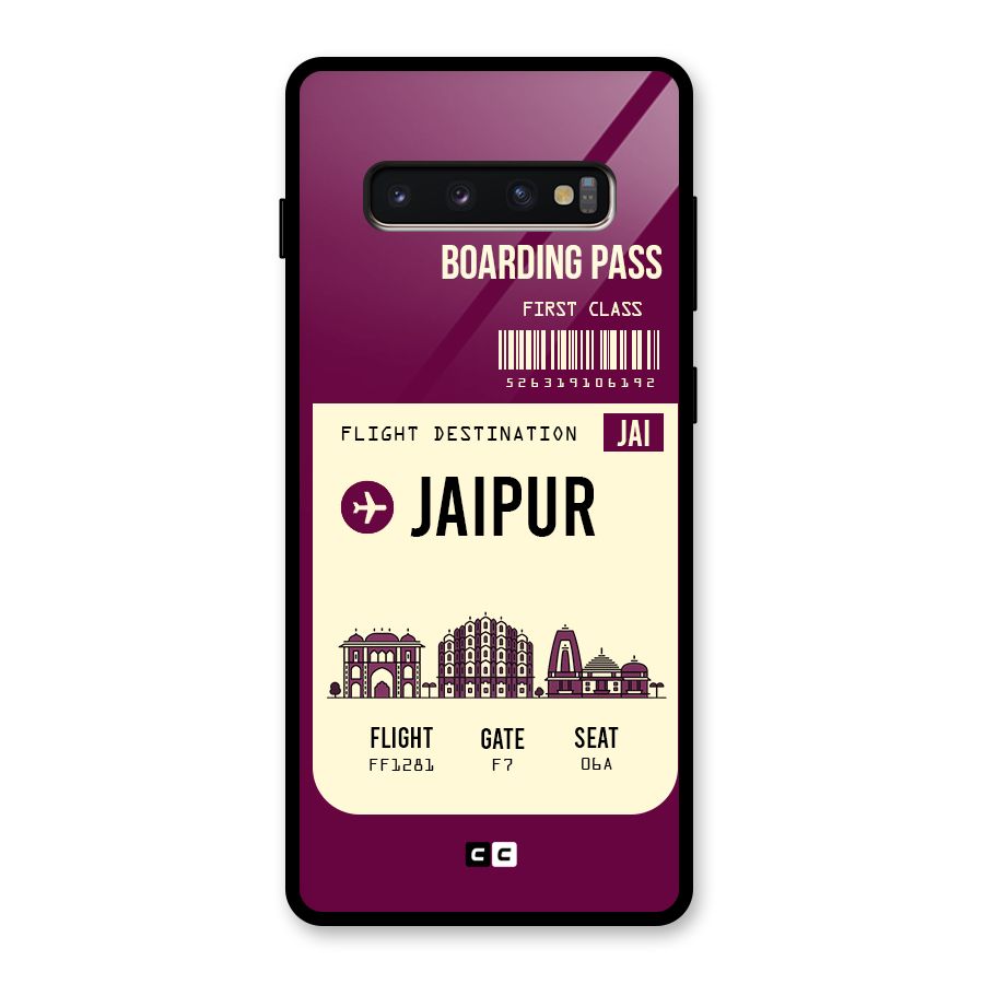 Jaipur Boarding Pass Glass Back Case for Galaxy S10 Plus