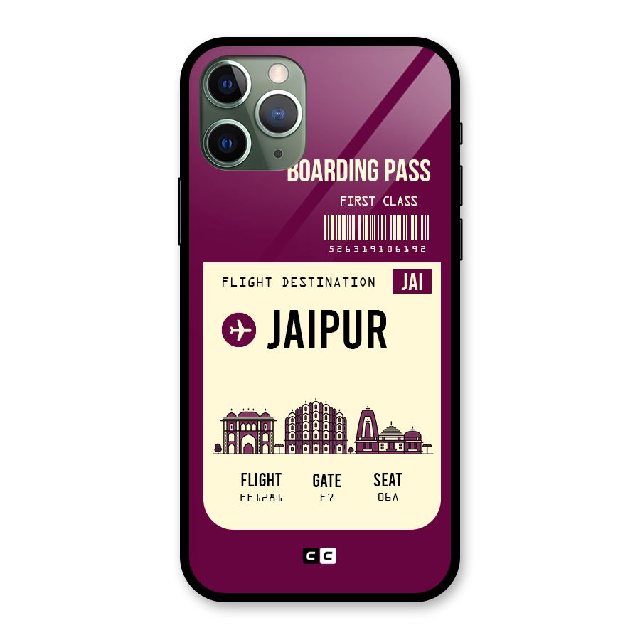 Jaipur Boarding Pass Glass Back Case for iPhone 11 Pro