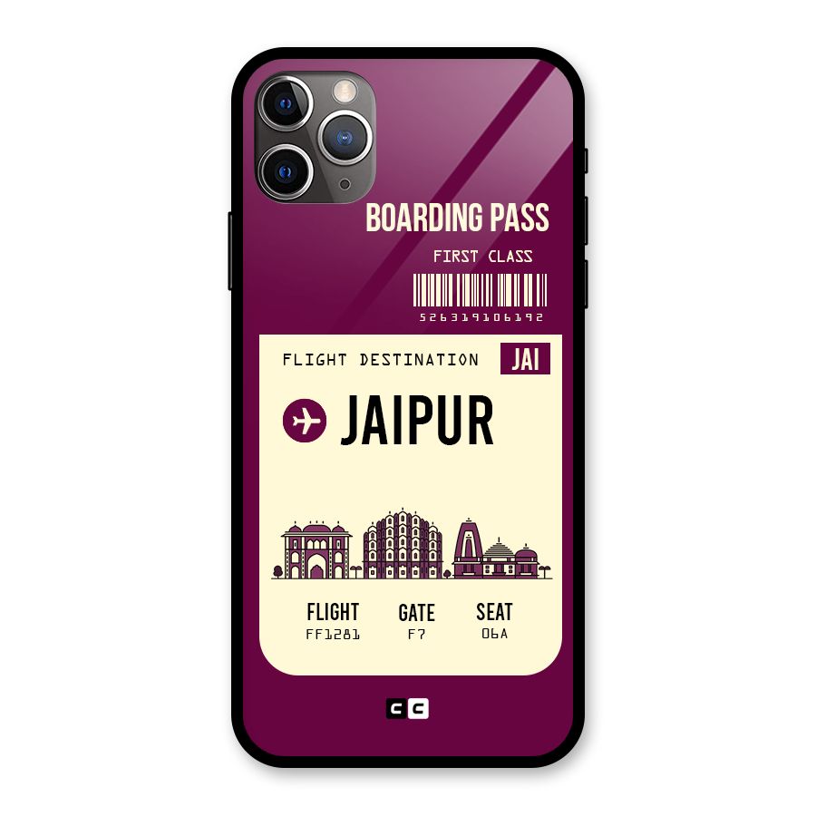 Jaipur Boarding Pass Glass Back Case for iPhone 11 Pro Max
