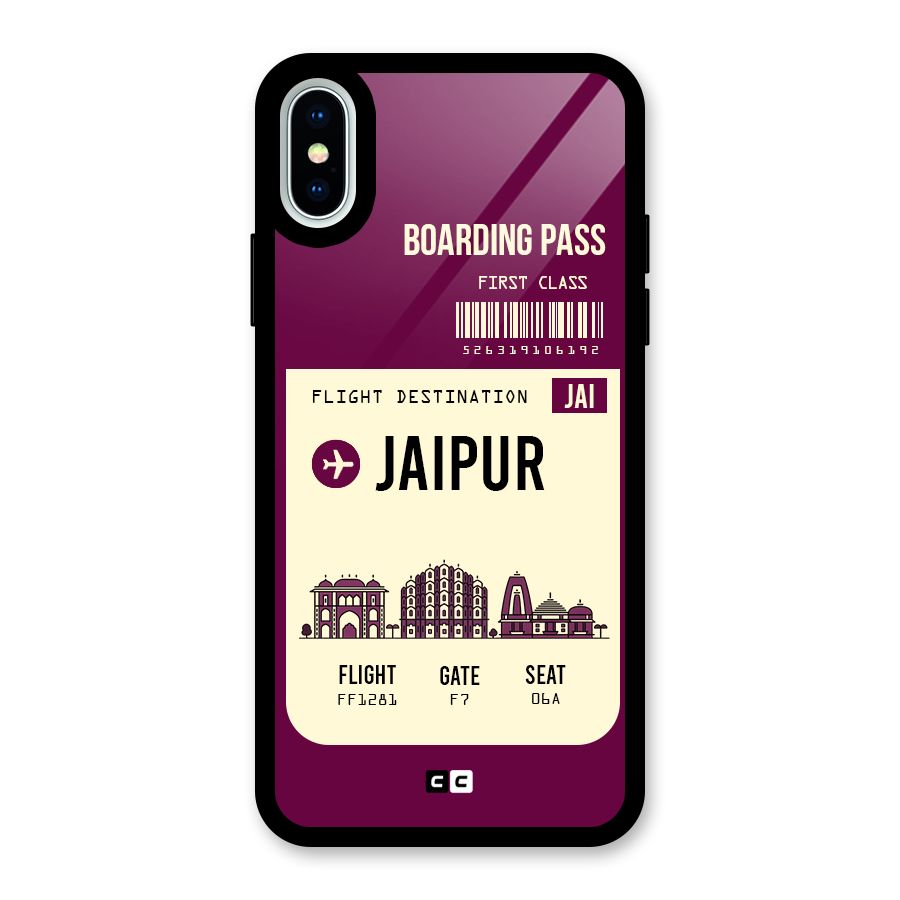 Jaipur Boarding Pass Glass Back Case for iPhone X