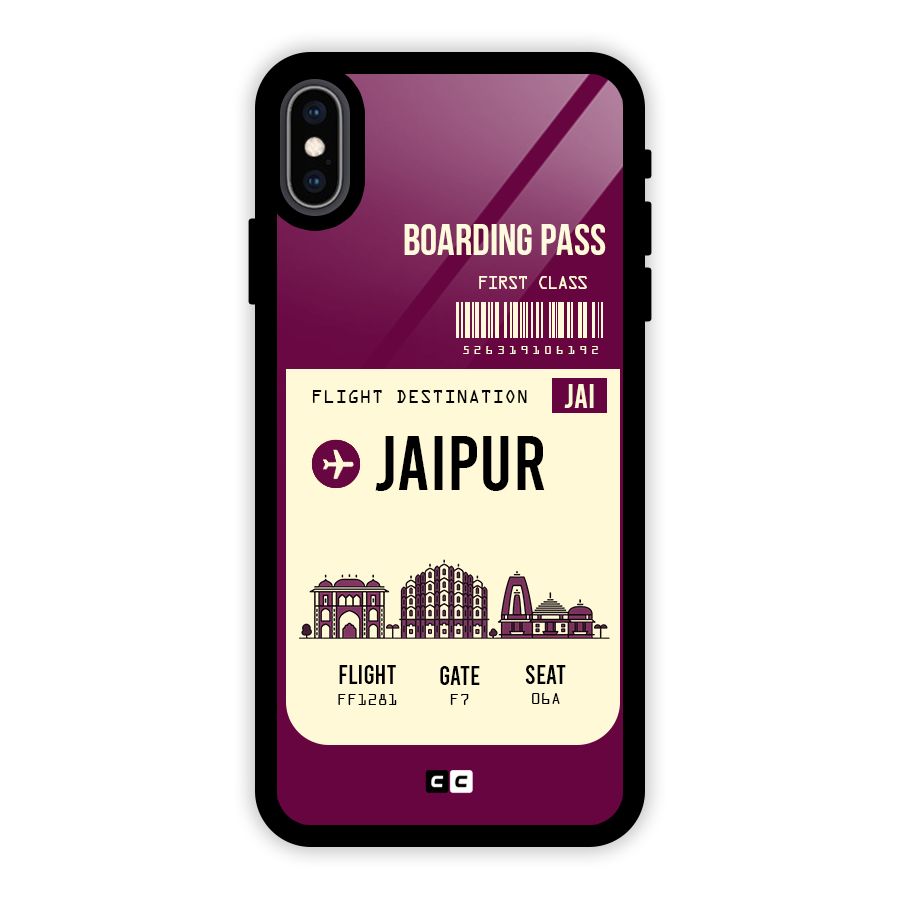 Jaipur Boarding Pass Glass Back Case for iPhone XS Max