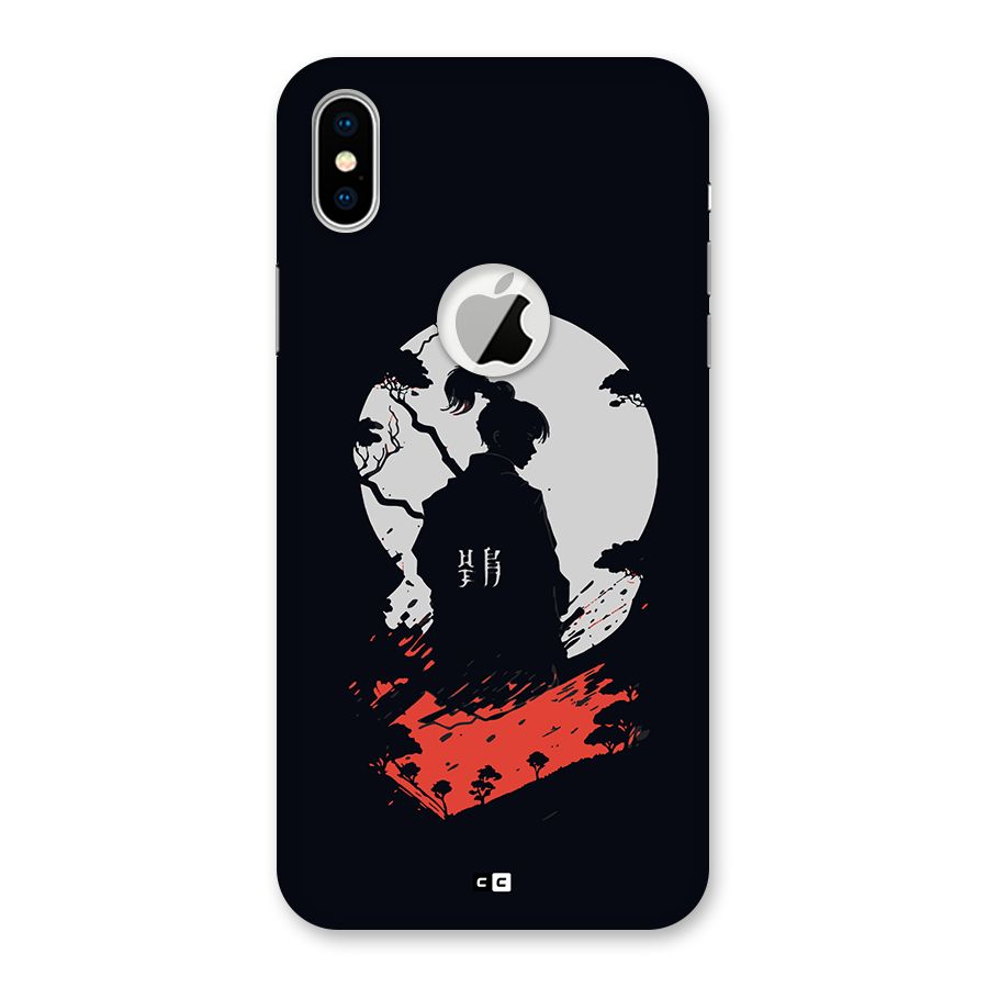 Japanese Warrior Back Case for iPhone X Logo Cut