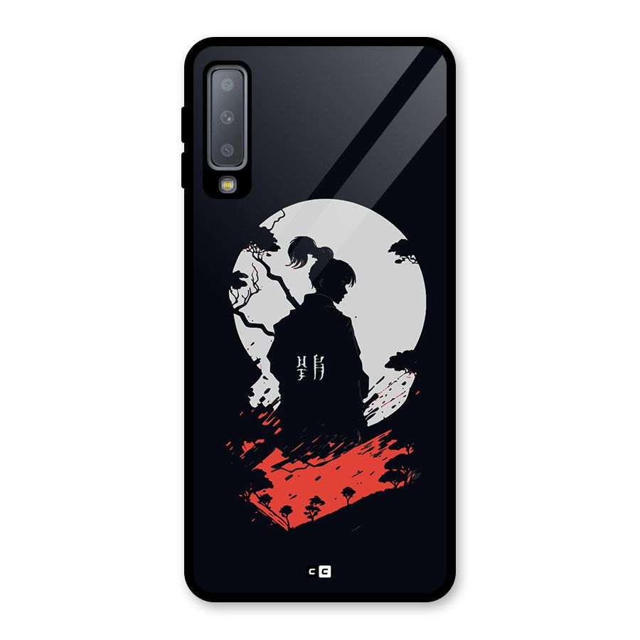 Japanese Warrior Glass Back Case for Galaxy A7 (2018)