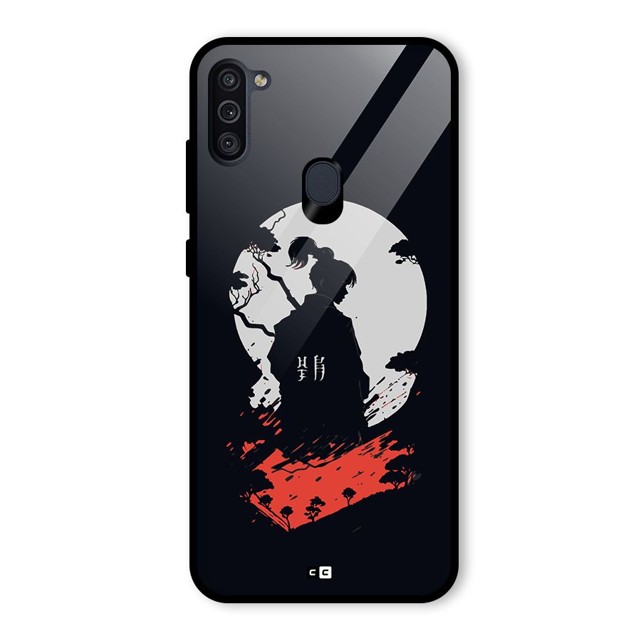 Japanese Warrior Glass Back Case for Galaxy M11