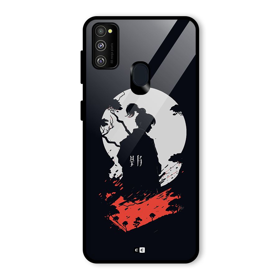 Japanese Warrior Glass Back Case for Galaxy M21
