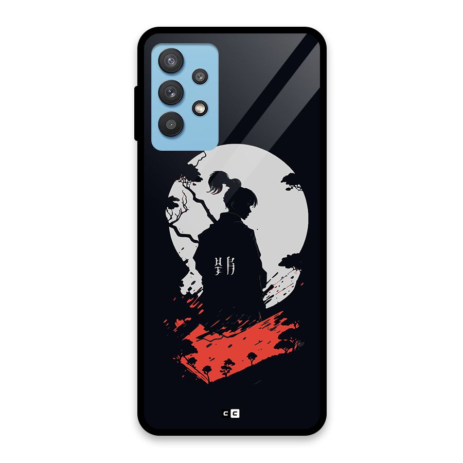 Japanese Warrior Glass Back Case for Galaxy M32 5G