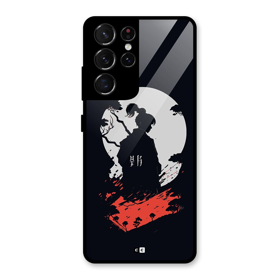 Japanese Warrior Glass Back Case for Galaxy S21 Ultra 5G