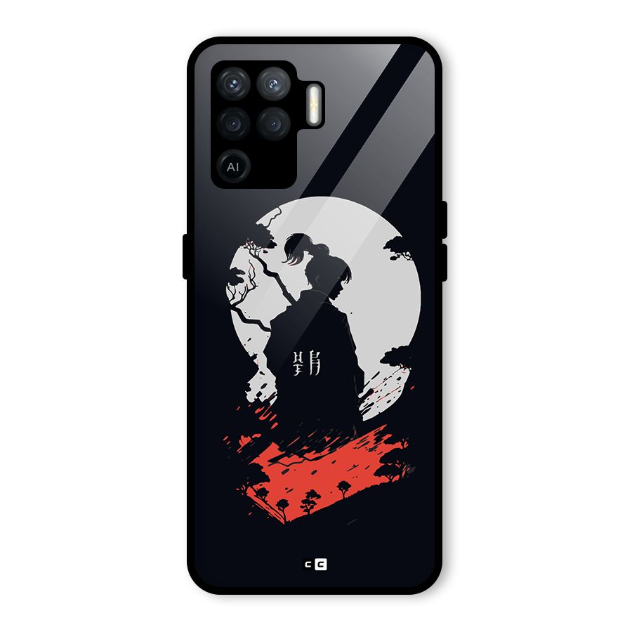 Japanese Warrior Glass Back Case for Oppo F19 Pro