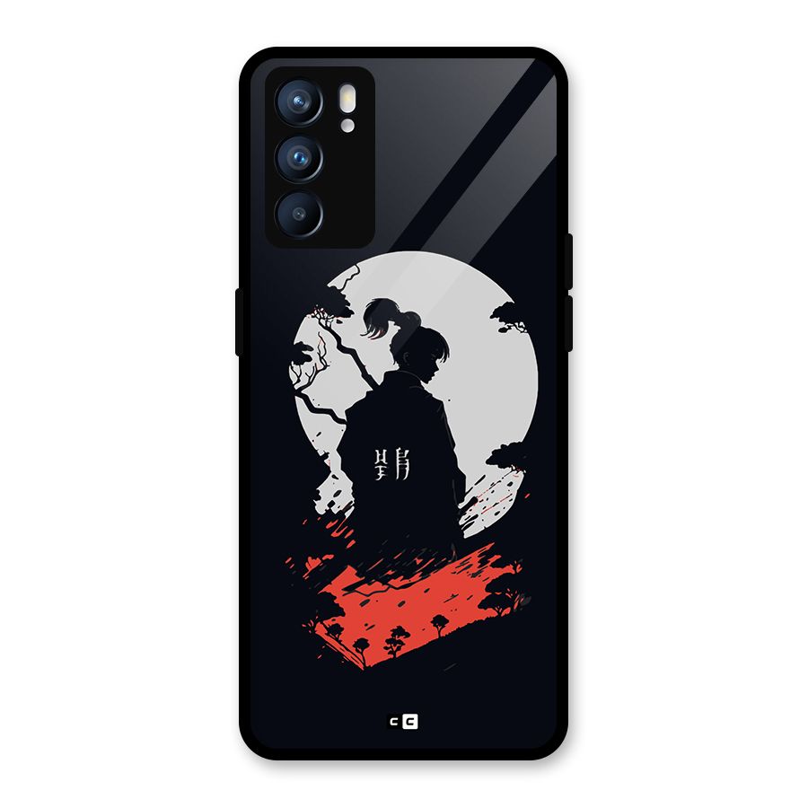 Japanese Warrior Glass Back Case for Oppo Reno6 5G