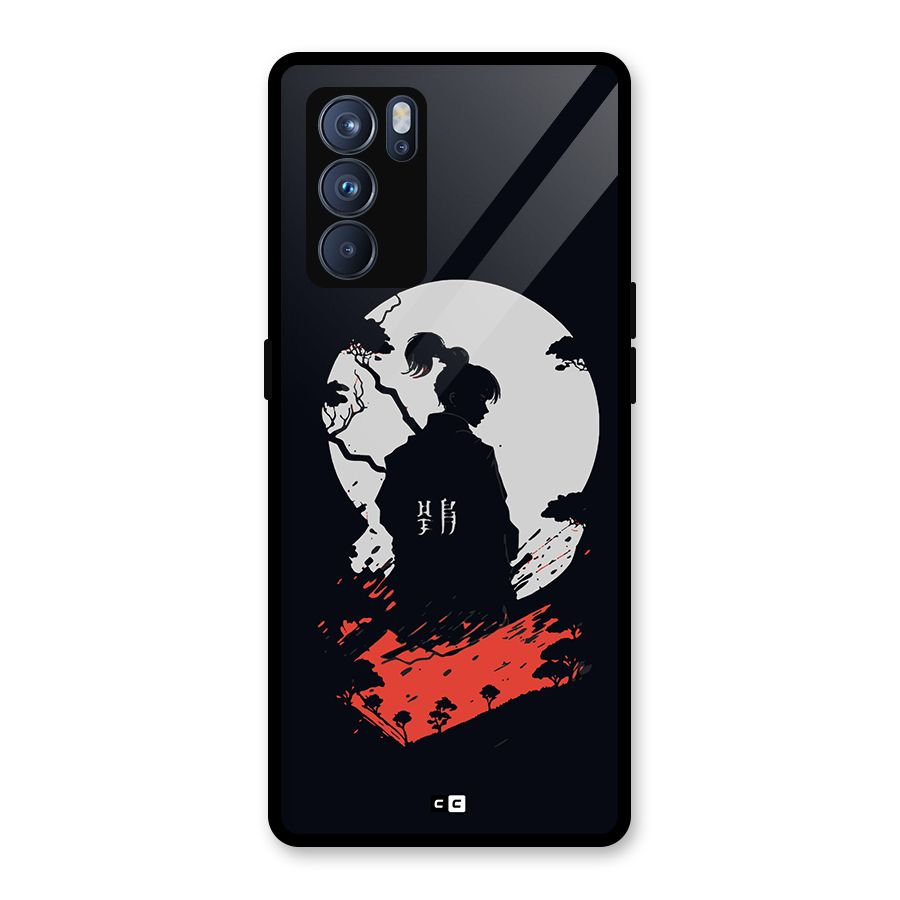 Japanese Warrior Glass Back Case for Oppo Reno6 Pro 5G