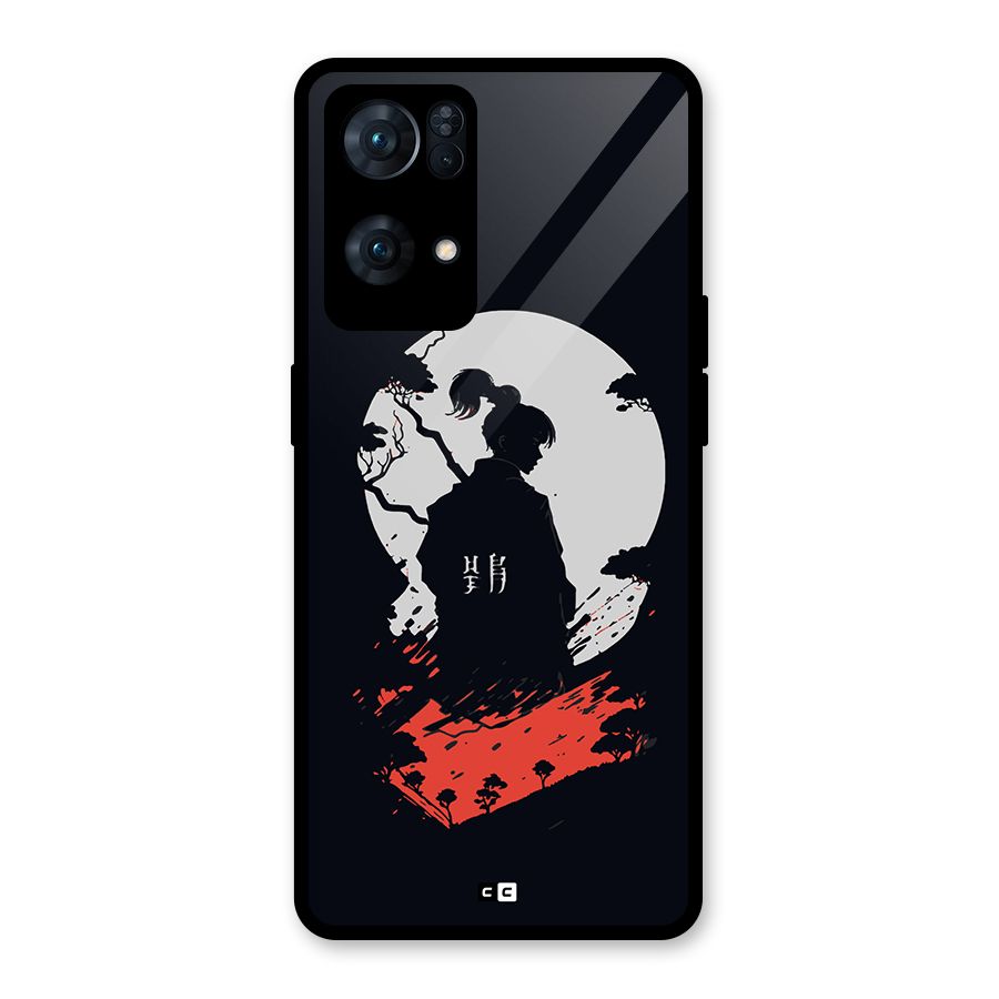 Japanese Warrior Glass Back Case for Oppo Reno7 Pro 5G