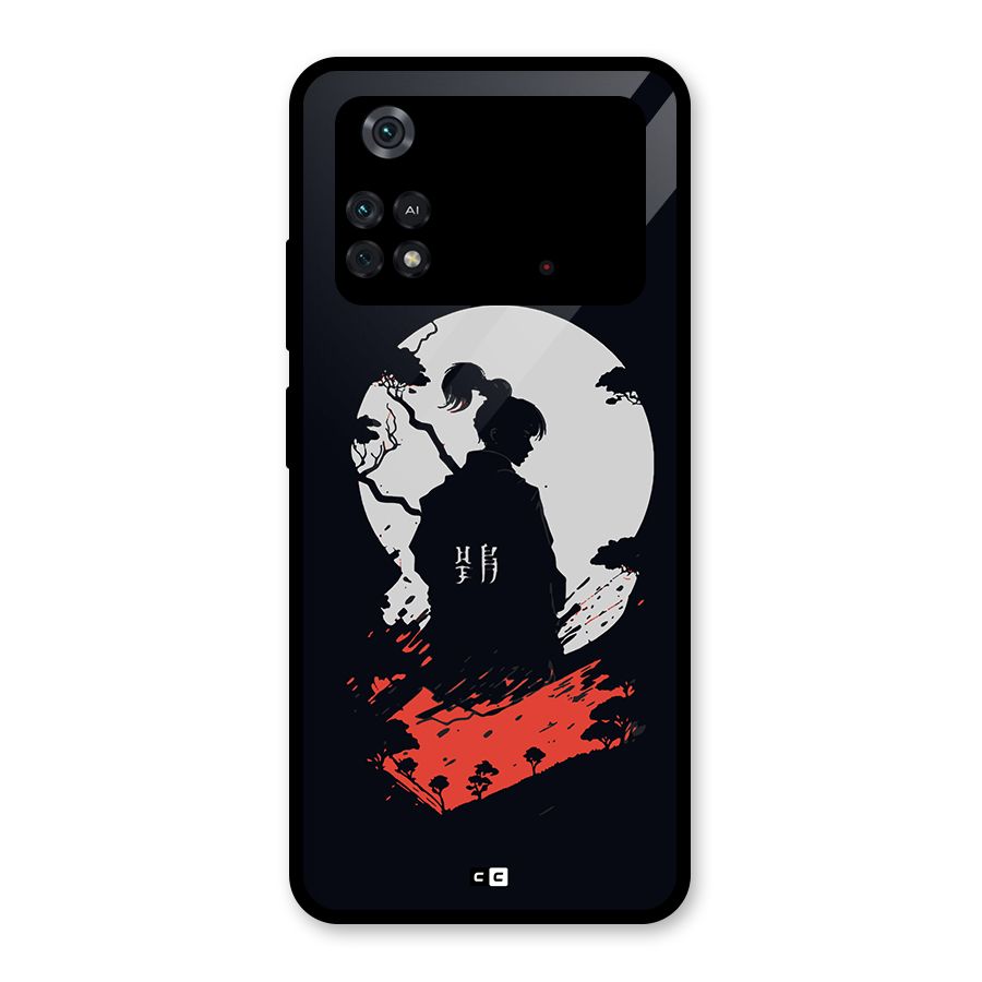 Japanese Warrior Glass Back Case for Poco M4 Pro 4G
