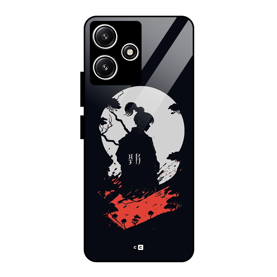 Japanese Warrior Glass Back Case for Poco M6 Pro