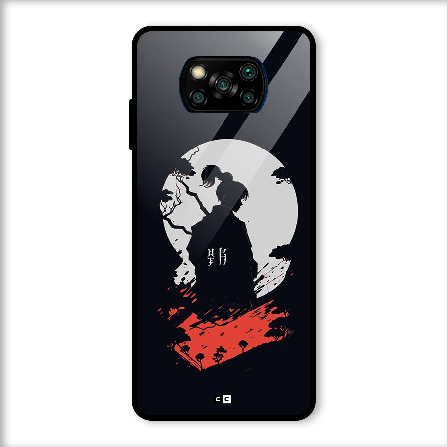 Japanese Warrior Glass Back Case for Poco X3