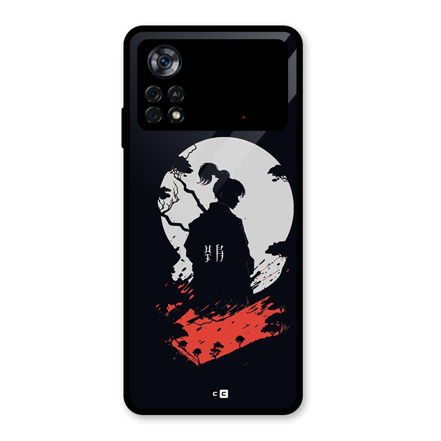 Japanese Warrior Glass Back Case for Poco X4 Pro 5G